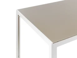 Outlet Beliani CATANIA 160 cm 91 cm Vetro Beige Bianco Beige