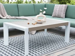 Sale Beliani CASTELLA 120 cm 70 cm Metallo Tortora Beige Bianco