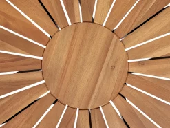 New Beliani Tavolo da pranzo da giardino CISSONE 110 cm 110 cm Legno d'acacia Marrone Marrone Nero