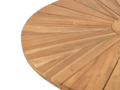 New Beliani Tavolo da pranzo da giardino CISSONE 110 cm 110 cm Legno d'acacia Marrone Marrone Nero