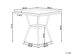 Sale Beliani Tavolo da pranzo da giardino CASPRI II 80 cm 80 cm Vetro Grigio Grigio Marrone