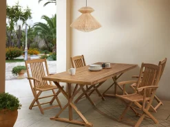 Outlet Beliani Tavolo da pranzo da giardino CALABRITTO 90 cm 180 cm Legno d'acacia Marrone