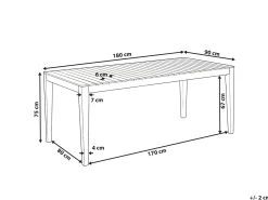 Outlet Beliani CHIOGGIA 90 cm 180 cm Legno di acacia certificato chiaro Marrone