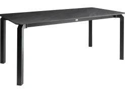 Hot Beliani Tavolo da pranzo da giardino FELETTO 180 cm 90 cm Pietra Marmo Nero