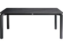 Hot Beliani Tavolo da pranzo da giardino FELETTO 180 cm 90 cm Pietra Marmo Nero