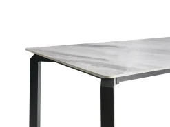 Beliani Tavolo da pranzo da giardino FELETTO 180 cm 90 cm Pietra Marmo Grigio Grigio Nero