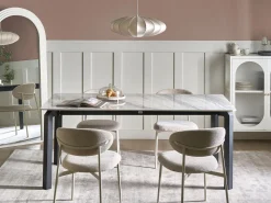 Beliani Tavolo da pranzo da giardino FELETTO 180 cm 90 cm Pietra Marmo Grigio Grigio Nero