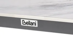 Beliani Tavolo da pranzo da giardino FELETTO 180 cm 90 cm Pietra Marmo Grigio Grigio Nero
