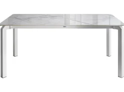 Sale Beliani Tavolo da pranzo da giardino FELETTO 180 cm 90 cm Pietra Marmo Bianco