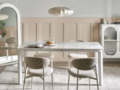 Sale Beliani Tavolo da pranzo da giardino FELETTO 180 cm 90 cm Pietra Marmo Bianco