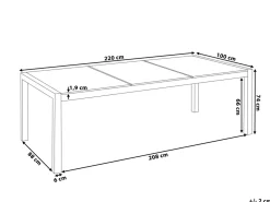 Clearance Beliani Tavolo da pranzo da giardino GROSSETO 100 cm fiammato Granito Grigio grafite Argento Grigio Nero