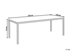New Beliani ITALY 220 cm 100 cm Vetro Bianco