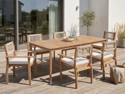Outlet Beliani Tavolo da pranzo da giardino JACO 180 cm 100 cm Legno d'acacia chiaro Marrone