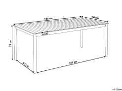 Outlet Beliani Tavolo da pranzo da giardino JACO 180 cm 100 cm Legno d'acacia chiaro Marrone