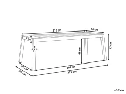 Online Beliani LIVORNO 210 cm 90 cm Legno d'acacia Marrone
