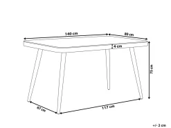 Online Beliani LIPARI 140 cm 80 cm Vetro Grigio