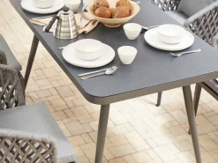 Online Beliani LIPARI 140 cm 80 cm Vetro Grigio