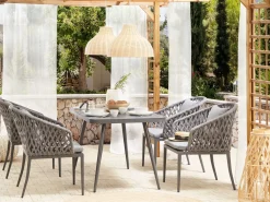 Online Beliani LIPARI 140 cm 80 cm Vetro Grigio