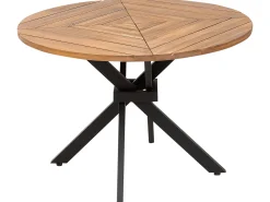 Hot Beliani Tavolo da pranzo da giardino LISSONE 110 cm 110 cm Legno d'acacia Marrone Marrone Nero