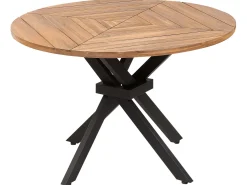 Hot Beliani Tavolo da pranzo da giardino LISSONE 110 cm 110 cm Legno d'acacia Marrone Marrone Nero