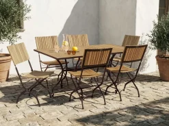 Sale Beliani LASCARI 160 cm 90 cm Legno d'acacia Marrone chiaro Marrone Nero