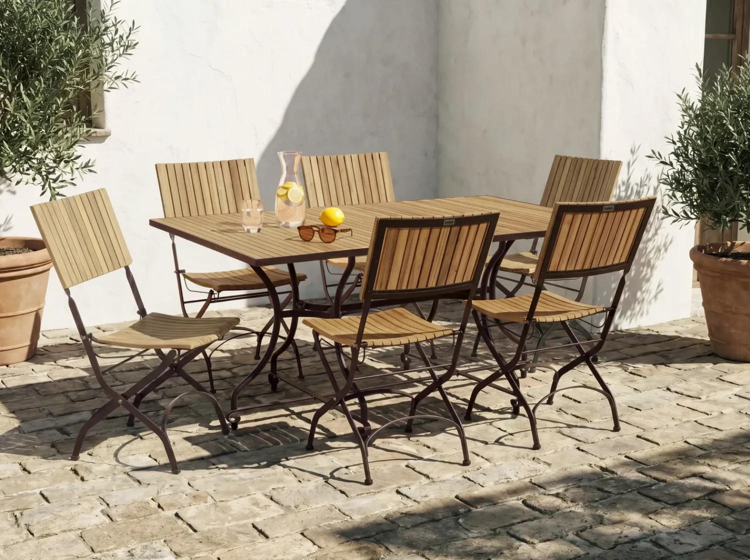 Sale Beliani LASCARI 160 cm 90 cm Legno d'acacia Marrone chiaro Marrone Nero