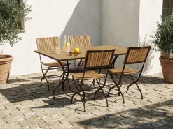 Sale Beliani LASCARI 160 cm 90 cm Legno d'acacia Marrone chiaro Marrone Nero