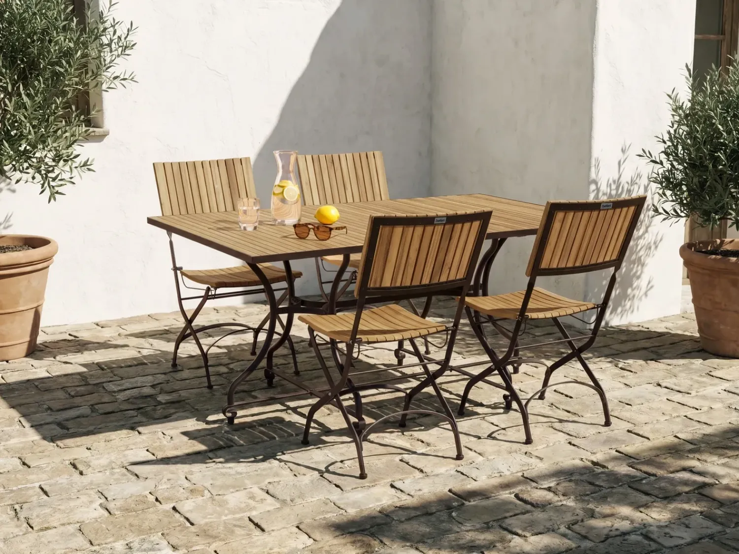 Sale Beliani LASCARI 160 cm 90 cm Legno d'acacia Marrone chiaro Marrone Nero