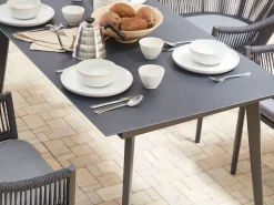 Discount Beliani MILETO 140 cm 80 cm Vetro Grigio