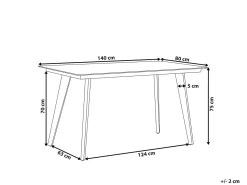 Discount Beliani MILETO 140 cm 80 cm Vetro Grigio
