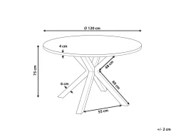 Clearance Beliani Tavolo da pranzo da giardino MALETTO 120 cm 120 cm Vetro Tortora Bianco Beige Grigio