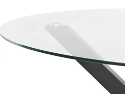 Clearance Beliani Tavolo da pranzo da giardino MALETTO 120 cm 120 cm Vetro Nero Trasparente Nero