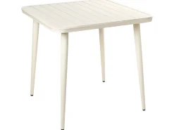 Outlet Beliani Tavolo da pranzo da giardino NATURNO 80 cm 80 cm Metallo chiaro Beige
