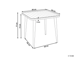 Outlet Beliani Tavolo da pranzo da giardino NATURNO 80 cm 80 cm Metallo chiaro Beige