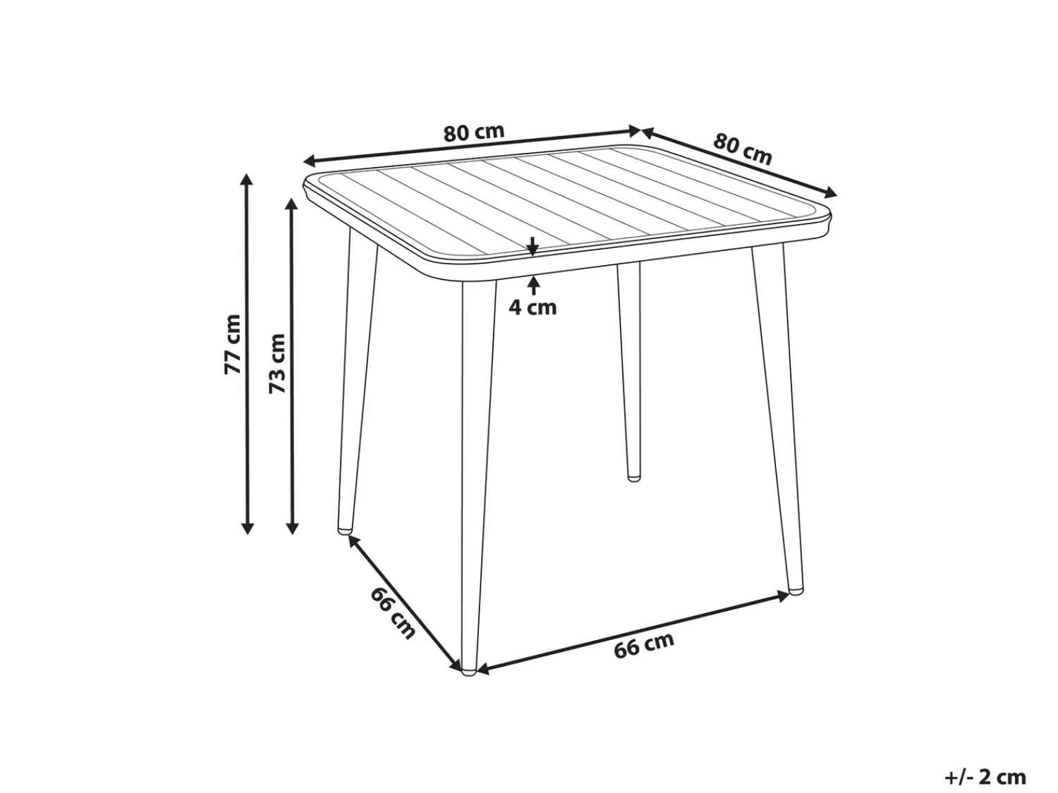 Outlet Beliani Tavolo da pranzo da giardino NATURNO 80 cm 80 cm Metallo chiaro Beige