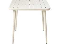 Outlet Beliani Tavolo da pranzo da giardino NATURNO 80 cm 80 cm Metallo chiaro Beige