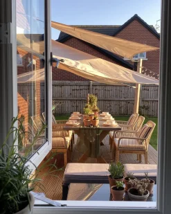 Outlet Beliani Tavolo da pranzo da giardino OLBIA 200 cm 100 cm Cemento Grigio Marrone Grigio