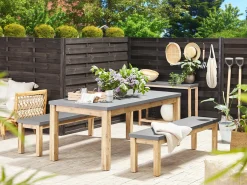 New Beliani OSTUNI 180 cm 90 cm Cemento Grigio Marrone Grigio