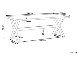 Online Beliani OLBIA 200 cm 100 cm Cemento Bianco Bianco Marrone