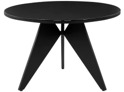 Discount Beliani Tavolo da pranzo da giardino OLMETTO 83 cm 110 cm Vetro Nero