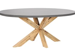 Beliani Tavolo da pranzo da giardino ORISTANO 190 cm 100 cm Cemento Grigio Marrone Grigio