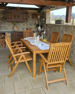 Hot Beliani OMBRIANO 180 cm 90 cm Legno di acacia certificato chiaro Marrone