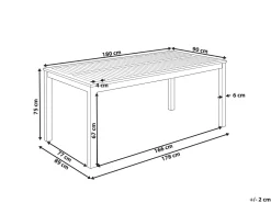 Hot Beliani OMBRIANO 180 cm 90 cm Legno di acacia certificato chiaro Marrone