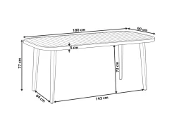 Hot Beliani PARAGGI 180 cm 90 cm Legno di acacia certificato Marrone