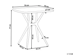 Clearance Beliani Tavolo da pranzo da giardino PIAVE 70 cm 70 cm Nero