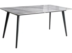 Hot Beliani Tavolo da pranzo da giardino RODALLO 160 cm 90 cm Pietra Marmo Grigio Grigio Nero