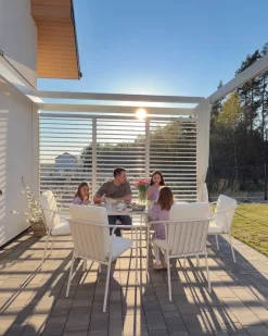Best Beliani Tavolo da pranzo da giardino RODALLO 160 cm 90 cm Pietra Effetto travertino Bianco Beige