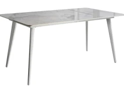 Outlet Beliani Tavolo da pranzo da giardino RODALLO 160 cm 90 cm Pietra Marmo Bianco