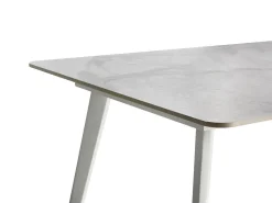 Outlet Beliani Tavolo da pranzo da giardino RODALLO 160 cm 90 cm Pietra Marmo Bianco