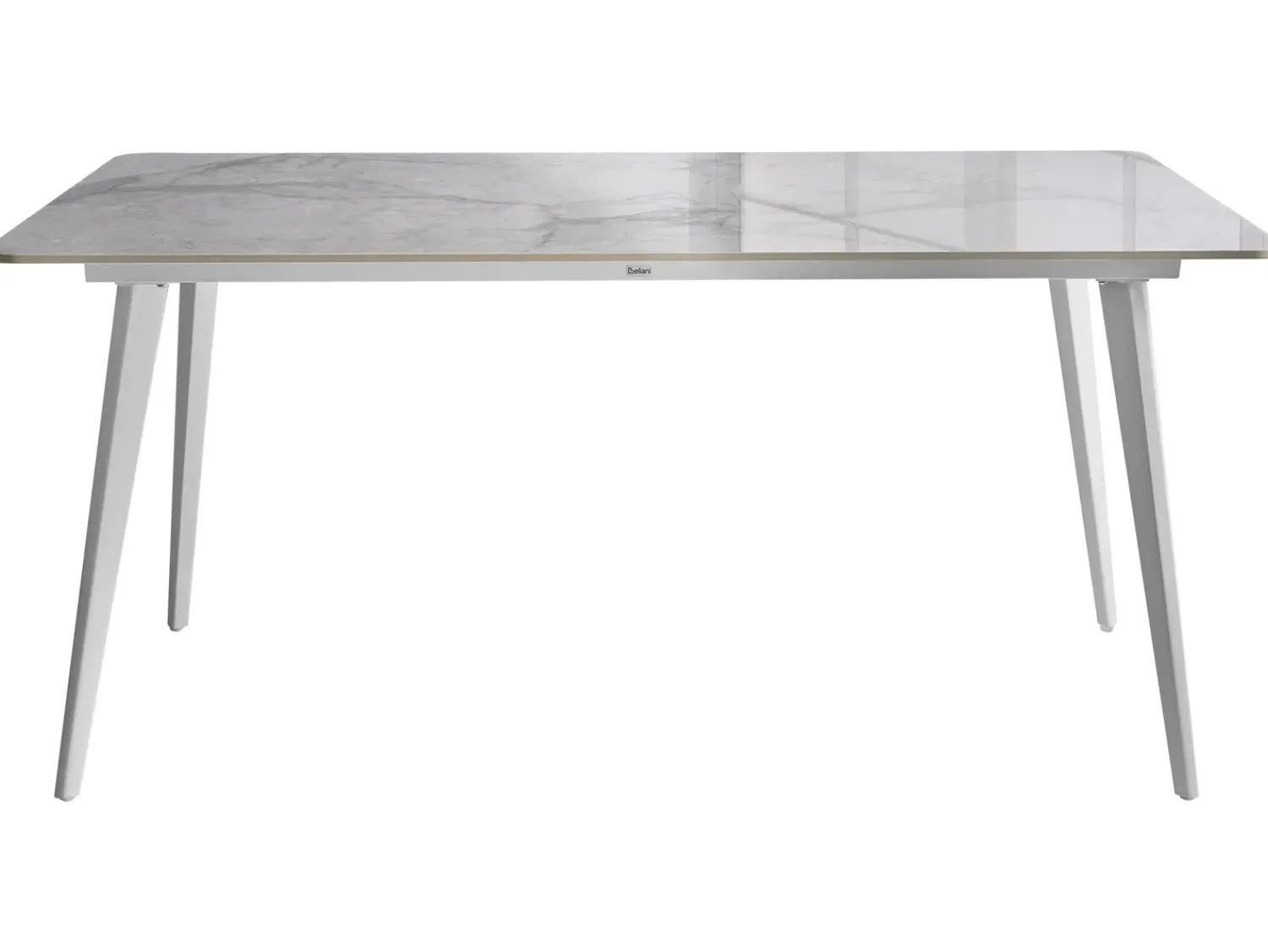 Outlet Beliani Tavolo da pranzo da giardino RODALLO 160 cm 90 cm Pietra Marmo Bianco